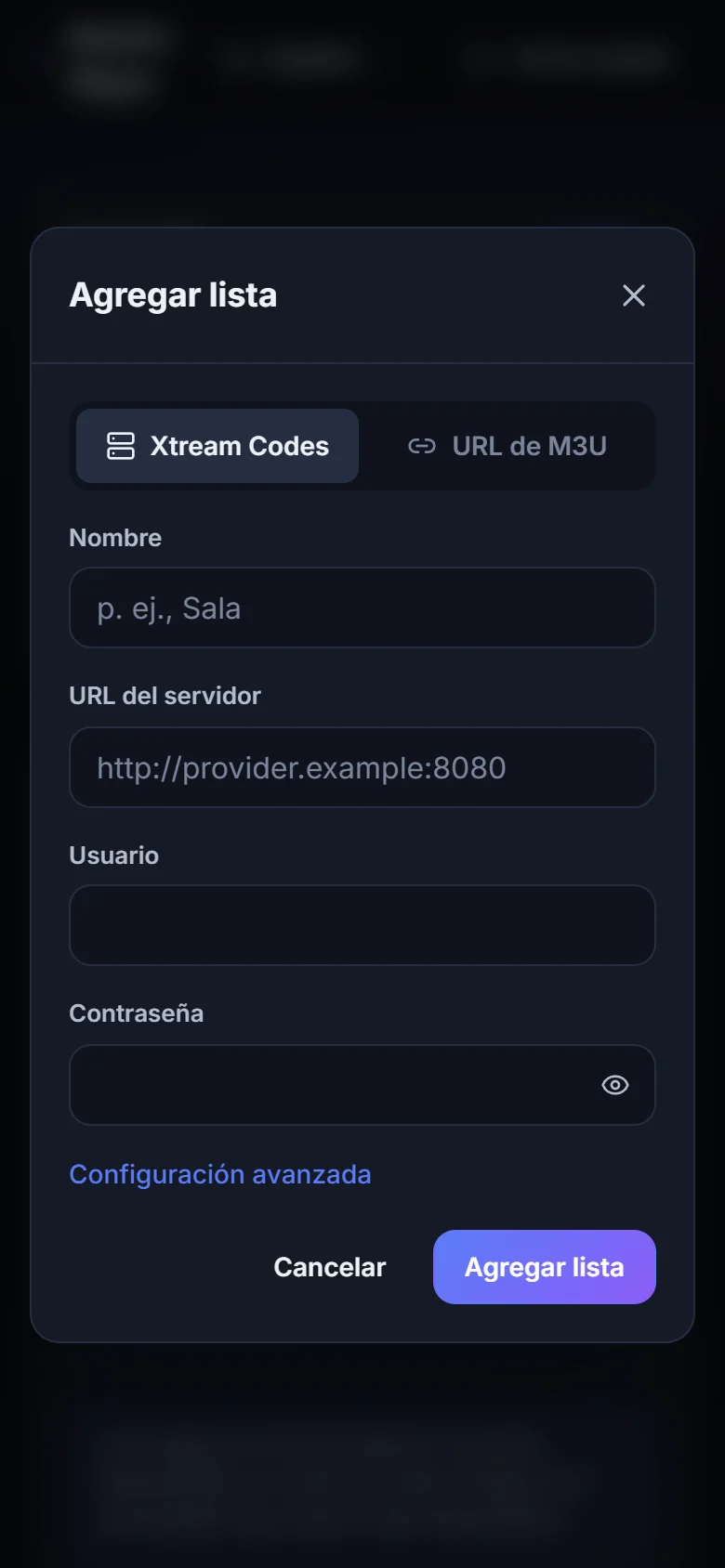 Agregando una lista desde un teléfono en el portal de NovArc.